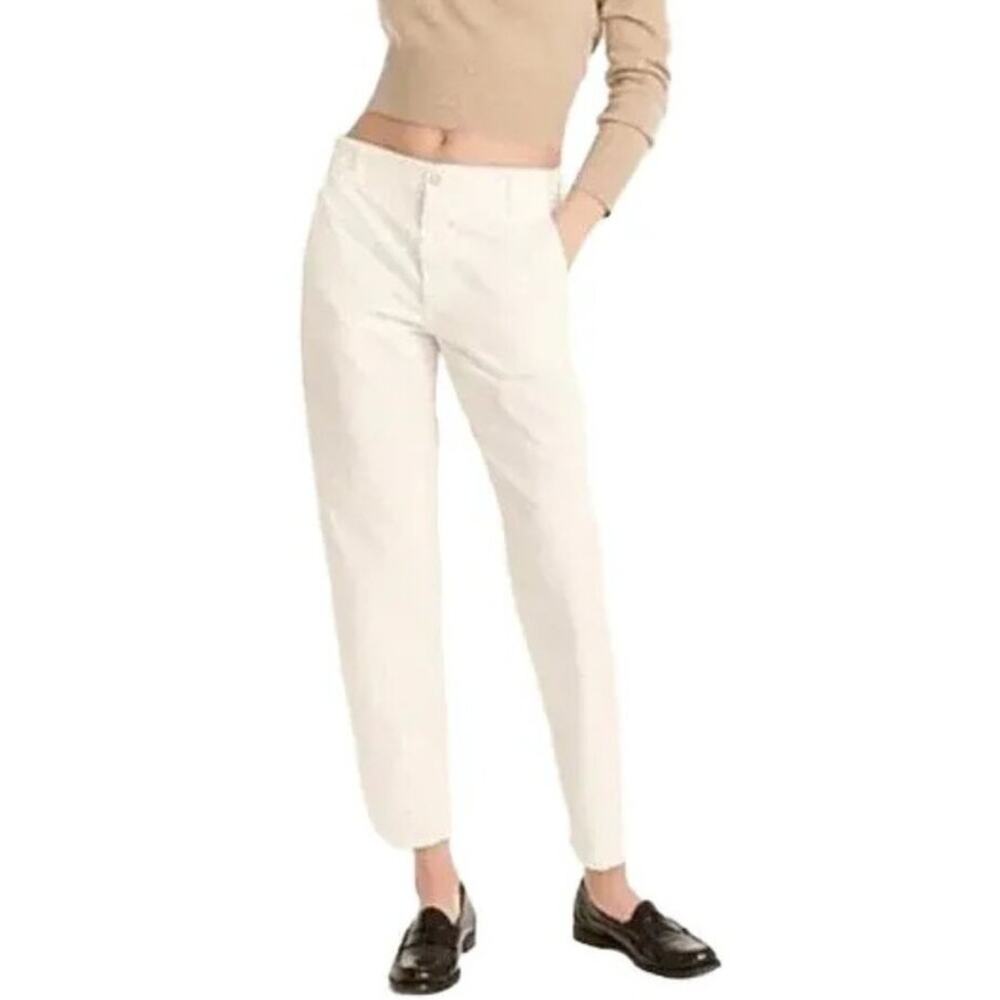 NEW J.CREW Slouchy Boyfriend Chino Pants in Ecru  Flat front  SZ 10